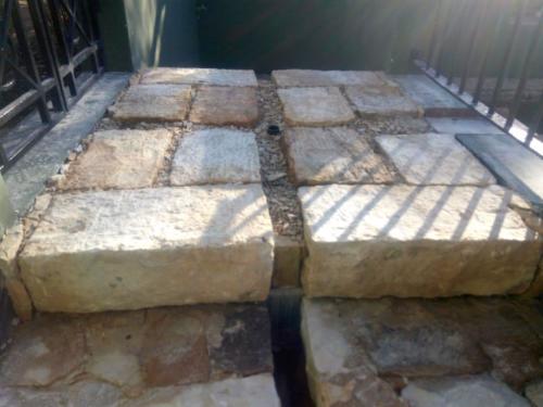Stepping stones gravel in between