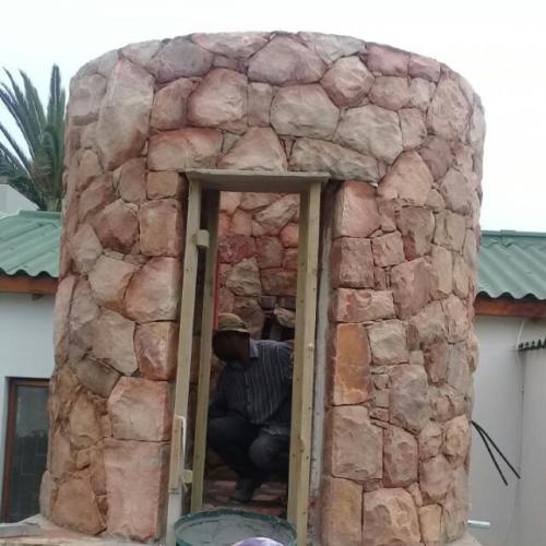 Rondavel with sandstone